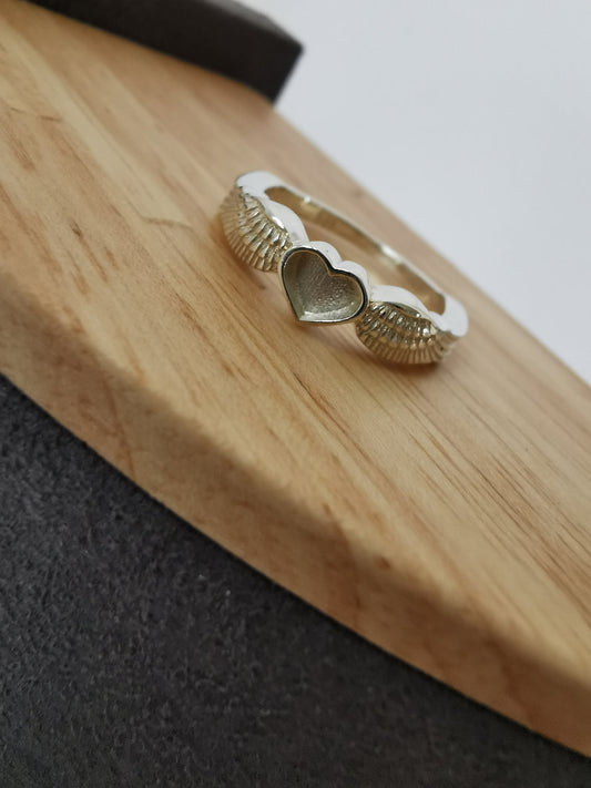 Angel Wing Heart Ring